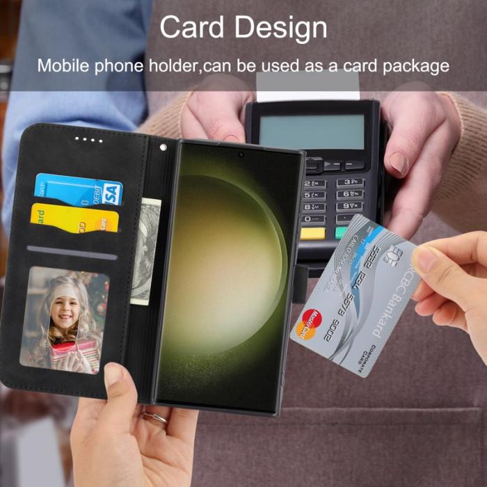 DIERFENG - DIERFENG DF-03 Fodral för Samsung Galaxy S23 Ultra - PU Läder - Svart