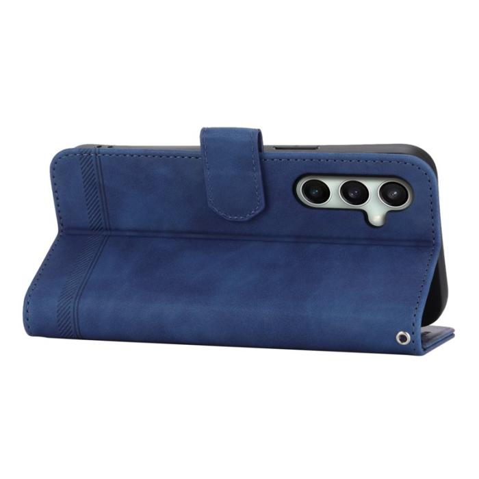 DIERFENG - DIERFENG DF-03 Fodral för Samsung Galaxy S24 FE - Äkta läder - Blå