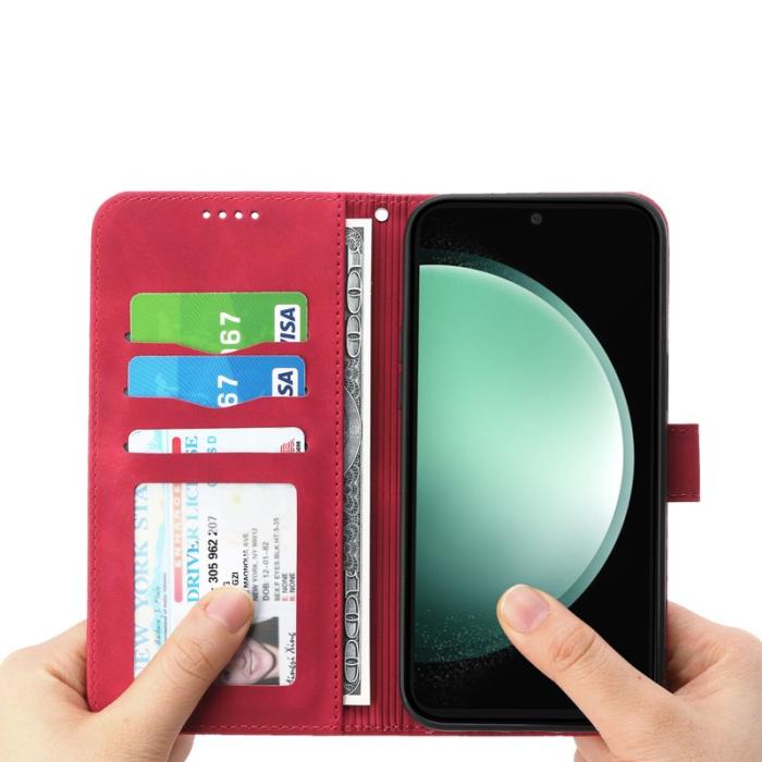 DIERFENG - DIERFENG DF-03 Fodral för Samsung Galaxy S24 FE Äkta läder - Röd