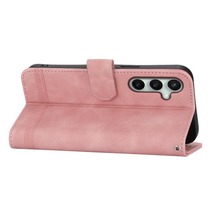 DIERFENG - DIERFENG DF-03 Fodral för Samsung Galaxy S24 FE - Äkta läder - Rosa