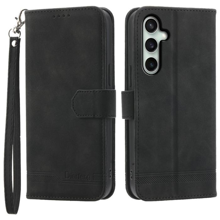 DIERFENG - DIERFENG DF-03 Fodral för Samsung Galaxy S24 FE - Äkta läder - Svart