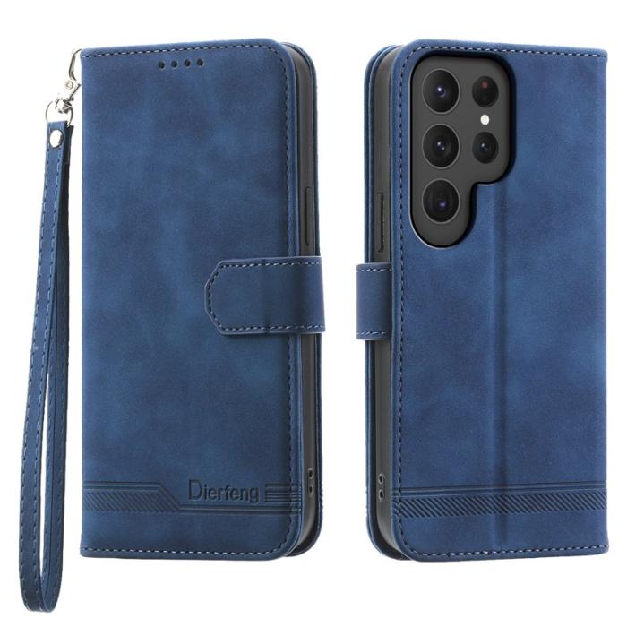 DIERFENG - DIERFENG DF-03 Fodral för Samsung Galaxy S24 Ultra - PU Läder - Blå