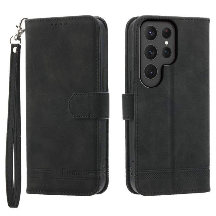DIERFENG - DIERFENG DF-03 Fodral för Samsung Galaxy S24 Ultra - PU Läder - Svart