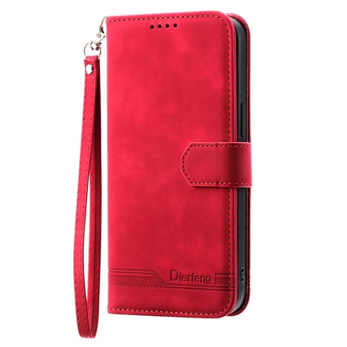 DIERFENG - DIERFENG DF-03 Fodral för Samsung Galaxy S24 Ultra - Röd PU Läder