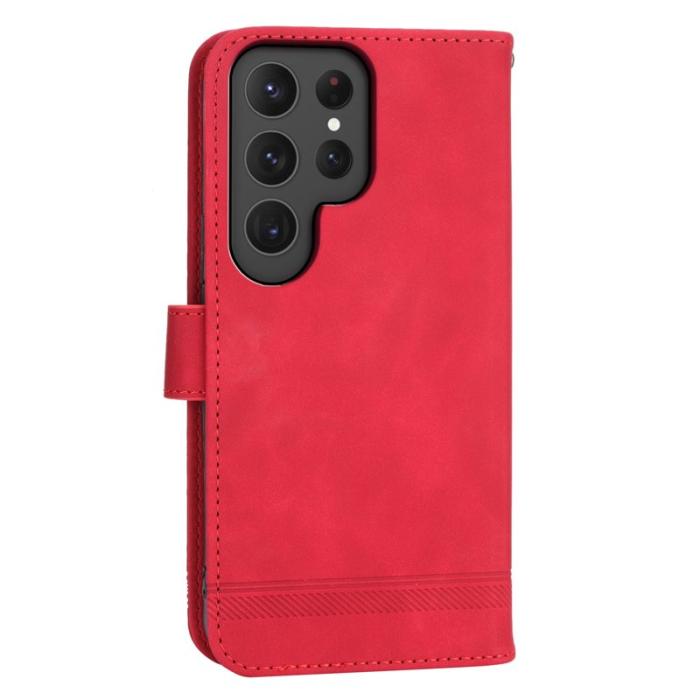 DIERFENG - DIERFENG DF-03 Fodral för Samsung Galaxy S24 Ultra - Röd PU Läder