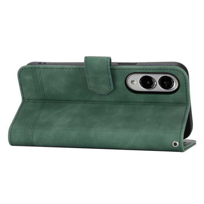 DIERFENG - DIERFENG DF-03 Fodral för Samsung Galaxy S25 Edge Äkta läder - Grön