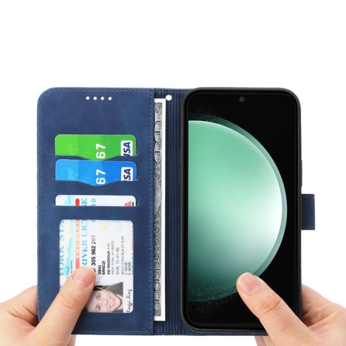 DIERFENG - DIERFENG DF-03 Fodral för Samsung Galaxy S25 FE - Äkta läder - Blå