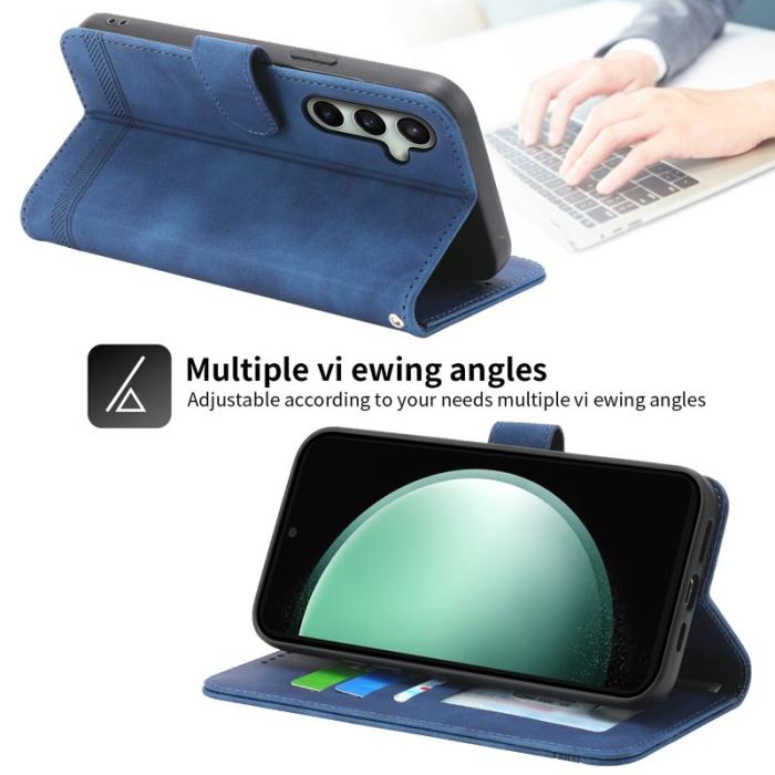DIERFENG - DIERFENG DF-03 Fodral för Samsung Galaxy S25 FE - Äkta läder - Blå