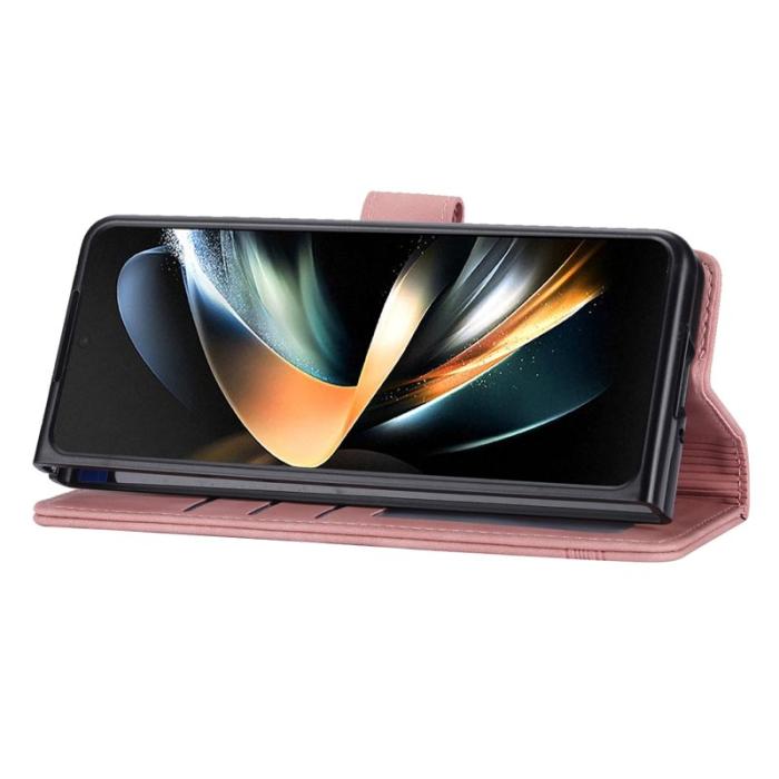 DIERFENG - DIERFENG DF-03 Fodral för Samsung Galaxy Z Fold6 5G - Äkta läder - Rosa