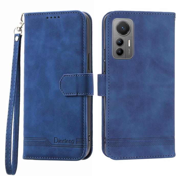 DIERFENG - DIERFENG DF-03 Fodral för Xiaomi 12/12X/12S 5G PU Läder - Blå