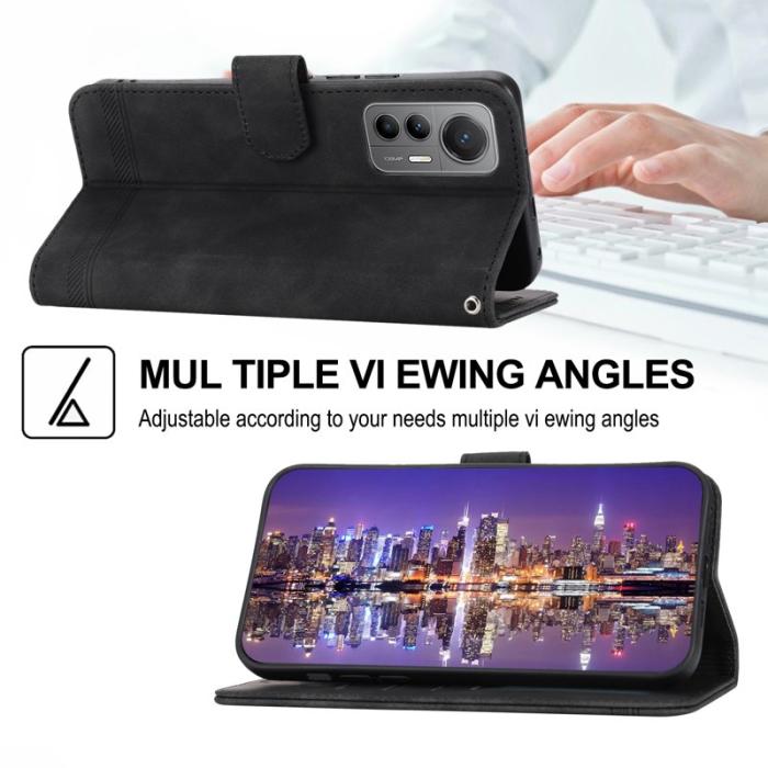 DIERFENG - DIERFENG DF-03 Fodral för Xiaomi 12/12X/12S 5G PU Läder - Svart