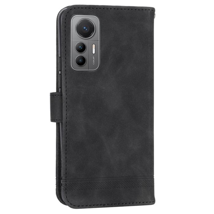 DIERFENG - DIERFENG DF-03 Fodral för Xiaomi 12/12X/12S 5G PU Läder - Svart