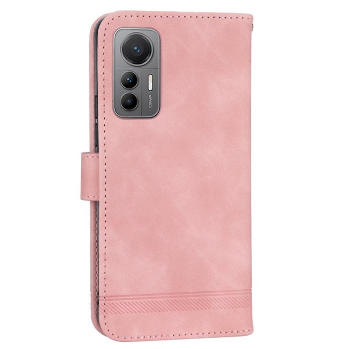 DIERFENG - DIERFENG DF-03 Fodral för Xiaomi 12 Lite 5G Äkta läder - Rosa