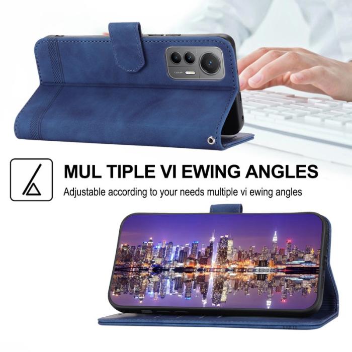 DIERFENG - DIERFENG DF-03 Fodral för Xiaomi 12 Pro 5G - PU Läder - Blå