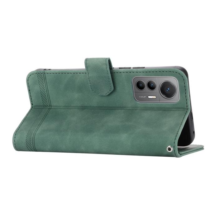 DIERFENG - DIERFENG DF-03 Fodral för Xiaomi 12 Pro 5G - PU Läder - Grön