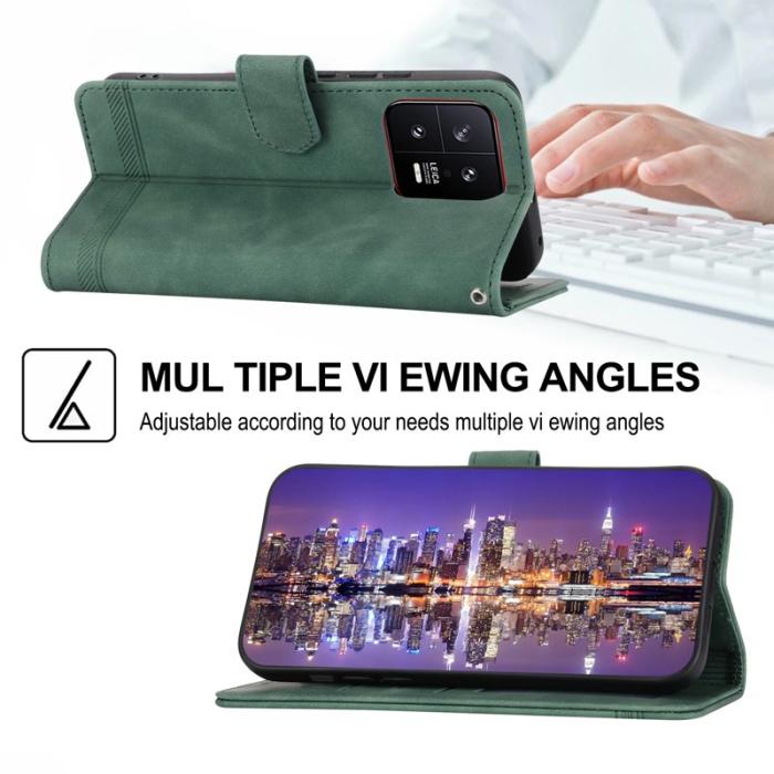 DIERFENG - DIERFENG DF-03 Fodral för Xiaomi 13 5G - PU läder - Grön