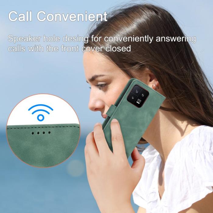 DIERFENG - DIERFENG DF-03 Fodral för Xiaomi 13 5G - PU läder - Grön