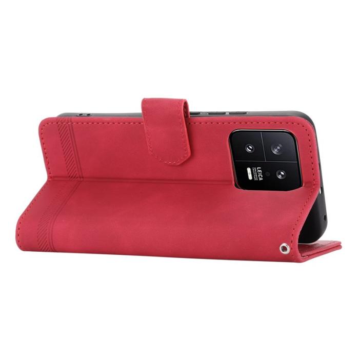 DIERFENG - DIERFENG DF-03 Fodral för Xiaomi 13 5G - PU läder - Röd