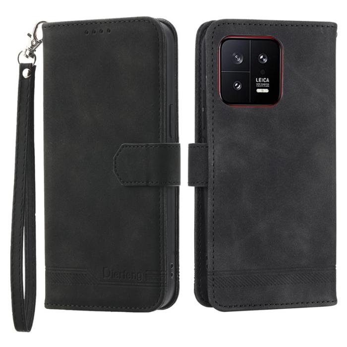 DIERFENG - DIERFENG DF-03 Fodral för Xiaomi 13 5G - PU läder - Svart
