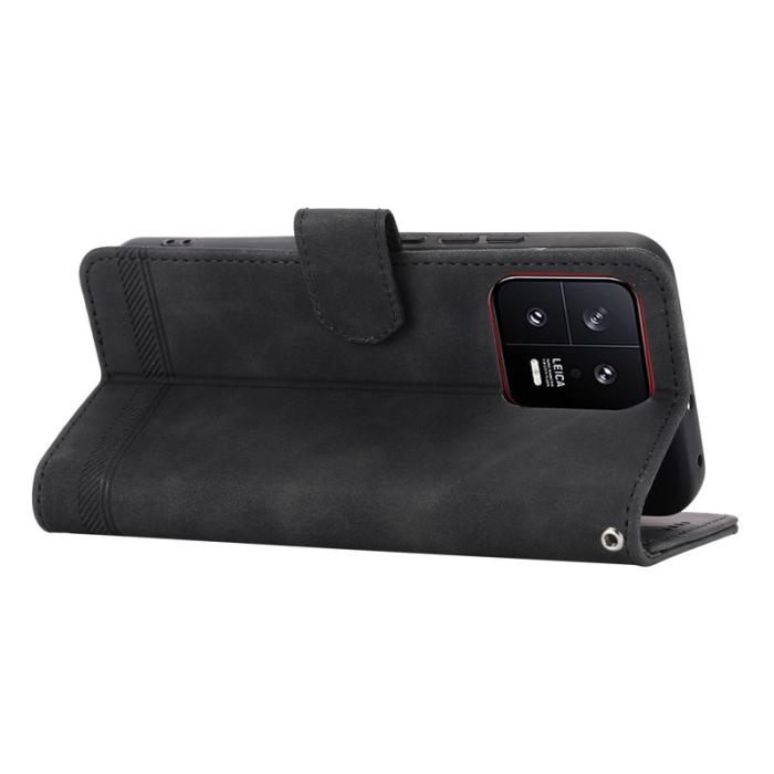 DIERFENG - DIERFENG DF-03 Fodral för Xiaomi 13 5G - PU läder - Svart