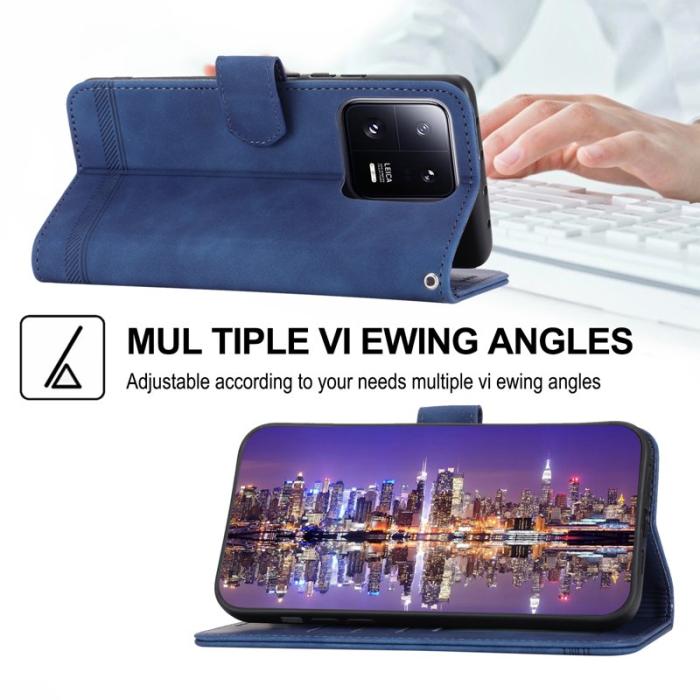 DIERFENG - DIERFENG DF-03 Fodral för Xiaomi 13 Pro 5G PU Läder - Blå