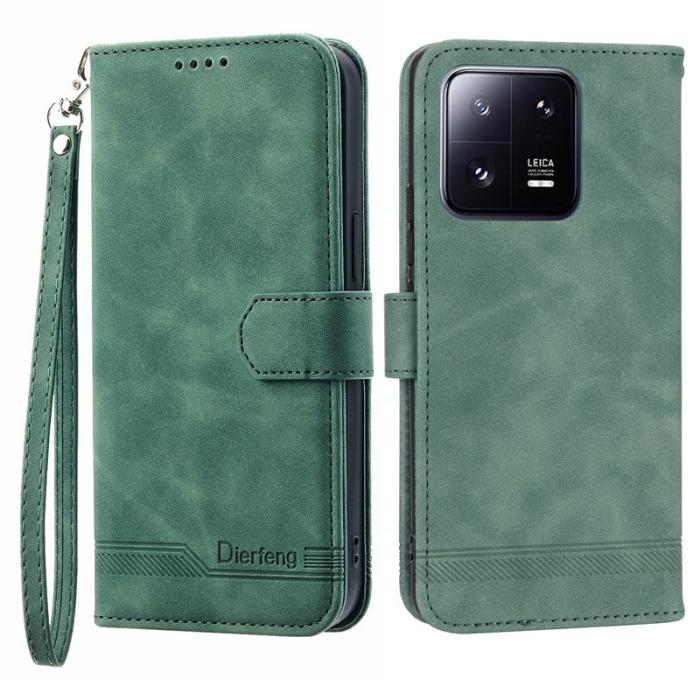 DIERFENG - DIERFENG DF-03 Fodral för Xiaomi 13 Pro 5G PU Läder - Grön