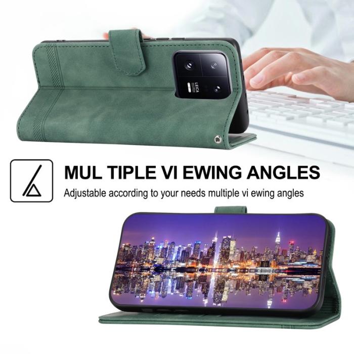 DIERFENG - DIERFENG DF-03 Fodral för Xiaomi 13 Pro 5G PU Läder - Grön