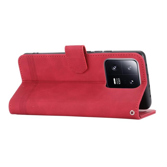 DIERFENG - DIERFENG DF-03 Fodral för Xiaomi 13 Pro 5G PU Läder - Röd
