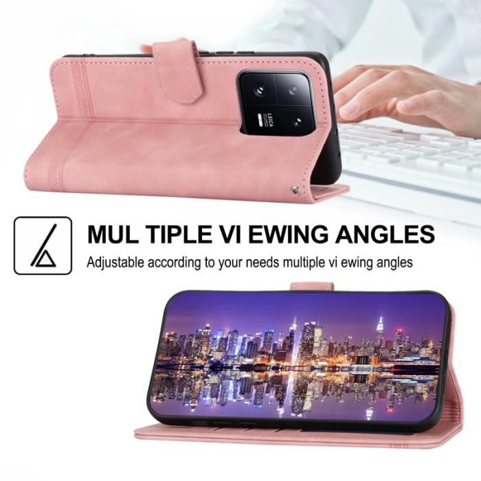 DIERFENG - DIERFENG DF-03 Fodral för Xiaomi 13 Pro 5G - PU Läder - Rosa