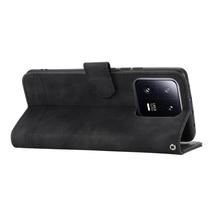 DIERFENG - DIERFENG DF-03 Fodral för Xiaomi 13 Pro 5G - PU Läder - Svart