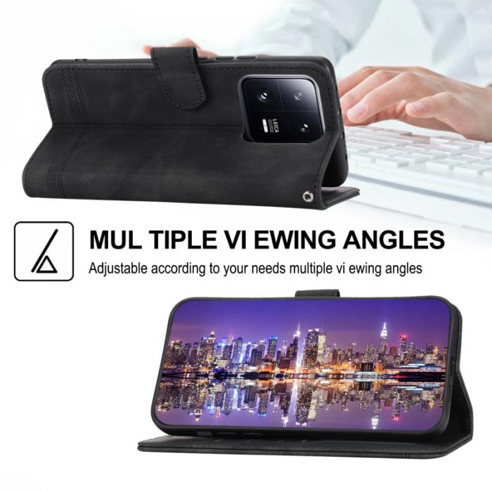 DIERFENG - DIERFENG DF-03 Fodral för Xiaomi 13 Pro 5G - PU Läder - Svart