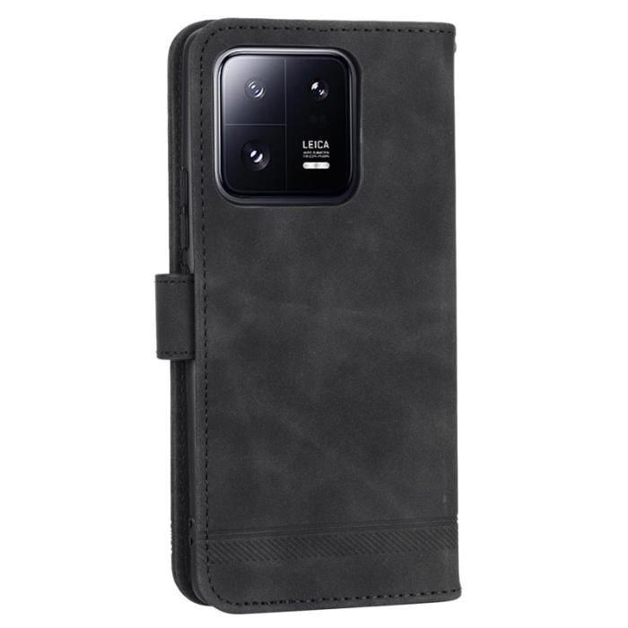 DIERFENG - DIERFENG DF-03 Fodral för Xiaomi 13 Pro 5G - PU Läder - Svart