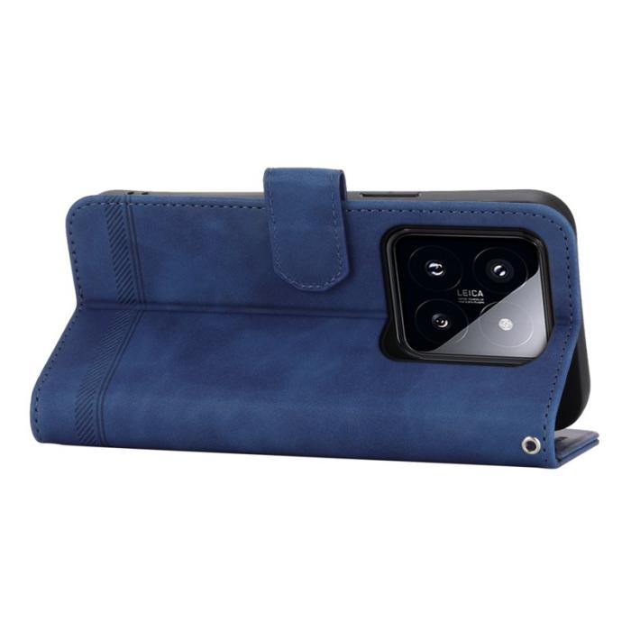 DIERFENG - DIERFENG DF-03 Fodral för Xiaomi 14 Pro - Scratch-resistant PU Läder - Blå
