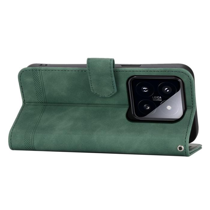 DIERFENG - DIERFENG DF-03 Fodral för Xiaomi 14 Pro - Scratch-resistant PU Leather - Grön