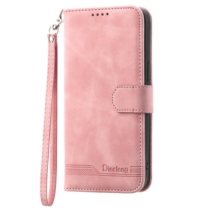 DIERFENG - DIERFENG DF-03 Fodral för Xiaomi 14 Pro - Scratch-resistant PU Leather - Pink