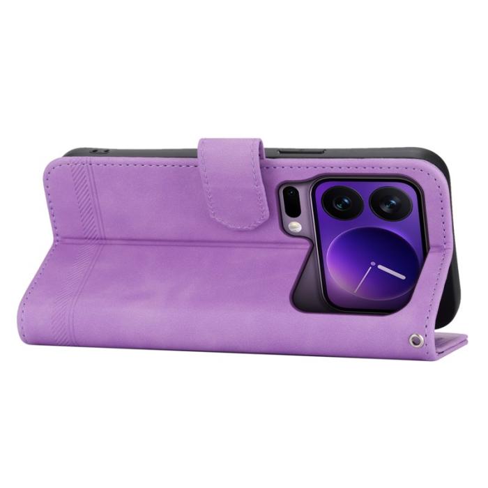 DIERFENG - DIERFENG DF-03 Fodral för Xiaomi 17 Pro Äkta läder - Lila