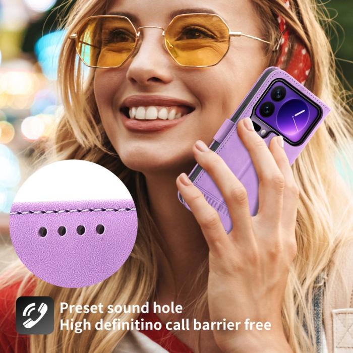 DIERFENG - DIERFENG DF-03 Fodral för Xiaomi 17 Pro Äkta läder - Lila