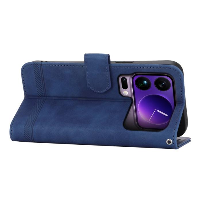 DIERFENG - DIERFENG DF-03 Fodral för Xiaomi 17 Pro Max Äkta läder - Blå