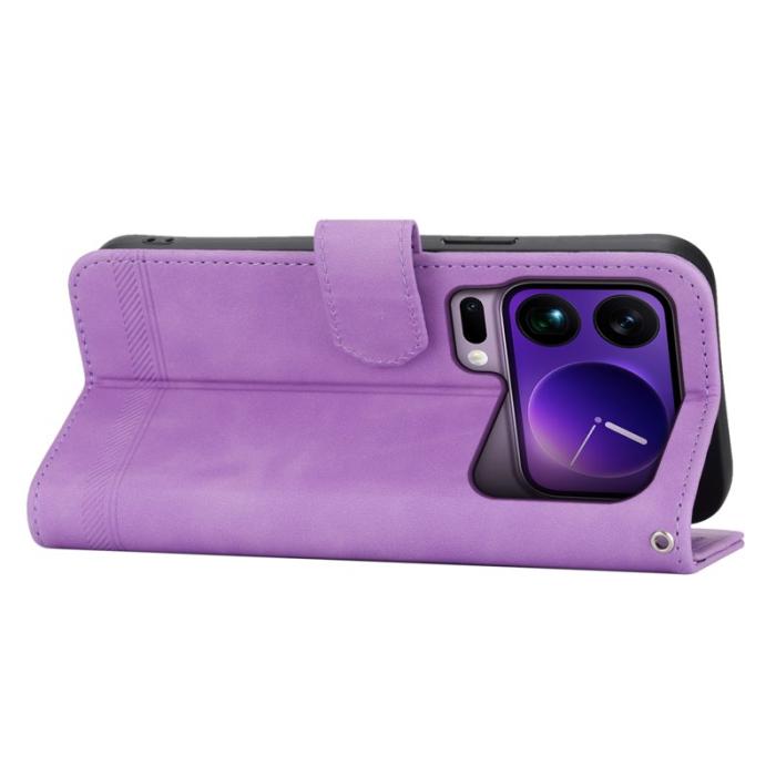 DIERFENG - DIERFENG DF-03 Fodral för Xiaomi 17 Pro Max - Äkta läder - Lila