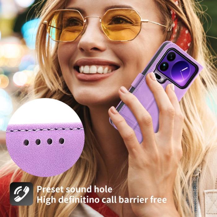 DIERFENG - DIERFENG DF-03 Fodral för Xiaomi 17 Pro Max - Äkta läder - Lila