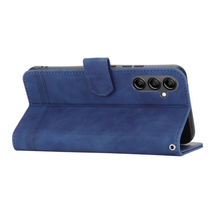 DIERFENG - DIERFENG DF-03 Fodral i Äkta läder - Blå för Samsung Galaxy A34 5G