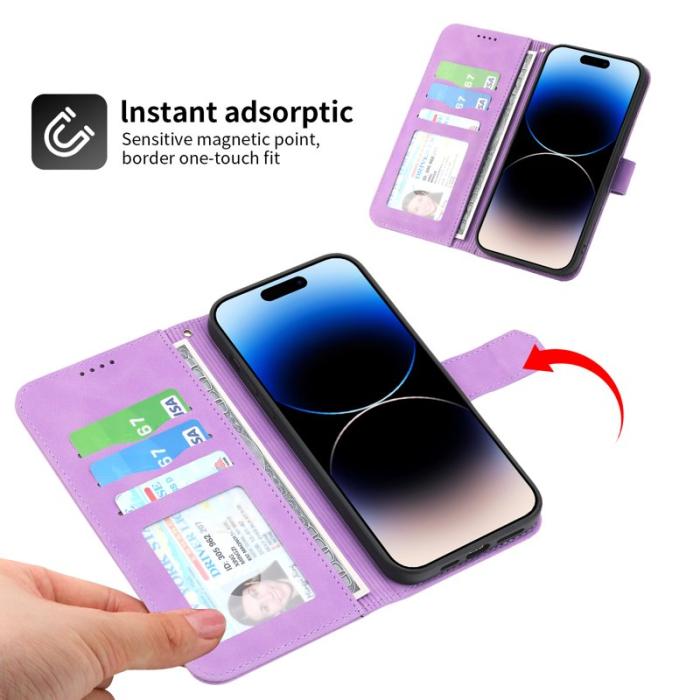 DIERFENG - DIERFENG DF-03 Fodral i Äkta Läder för iPhone 12 Pro Max - Lila