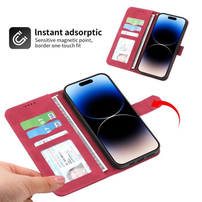 DIERFENG - DIERFENG DF-03 Fodral i Äkta Läder för iPhone 12 Pro Max - Röd