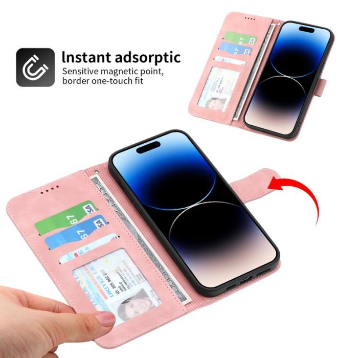 DIERFENG - DIERFENG DF-03 Fodral i Äkta läder för iPhone 12 Pro Max - Rosa