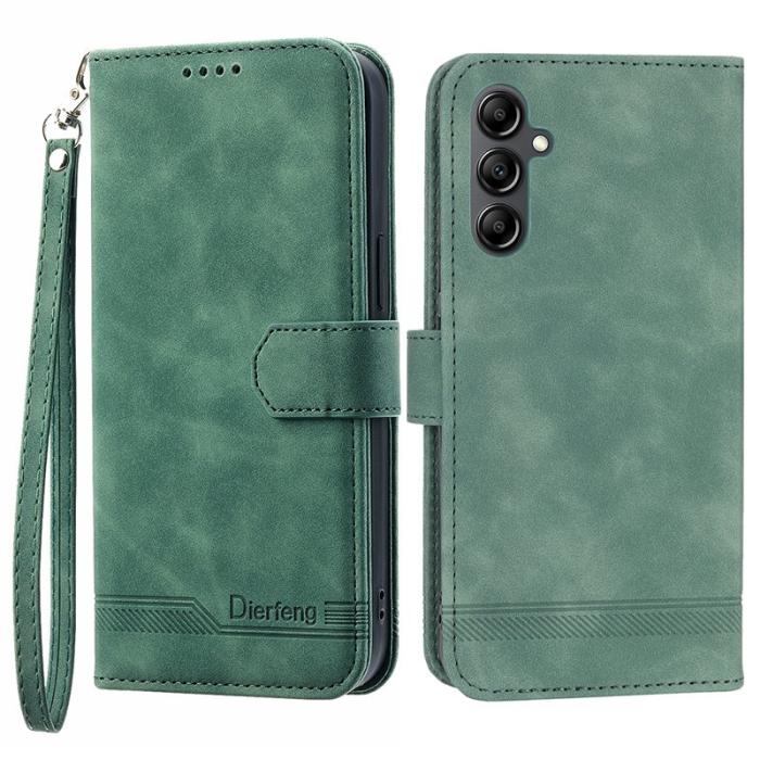 DIERFENG - DIERFENG DF-03 Fodral i Äkta Läder för Samsung Galaxy A34 5G - Grön