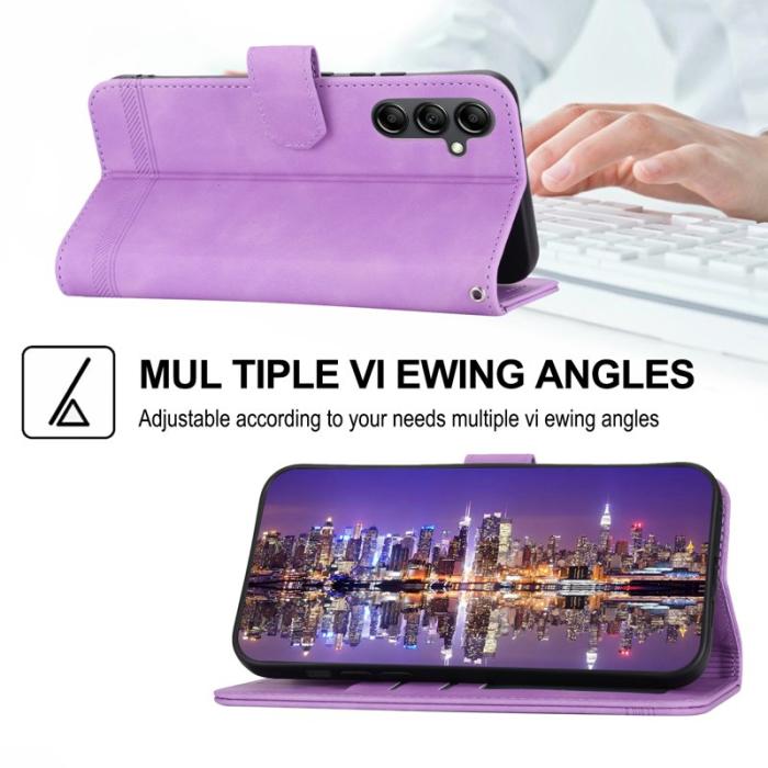 DIERFENG - DIERFENG DF-03 Fodral i Äkta Läder för Samsung Galaxy A34 5G - Lila