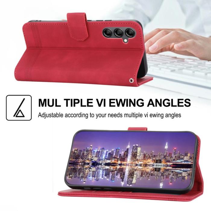 DIERFENG - DIERFENG DF-03 Fodral i Äkta Läder för Samsung Galaxy A34 5G - Röd