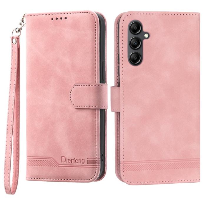 DIERFENG - DIERFENG DF-03 Fodral i Äkta läder för Samsung Galaxy A34 - Rosa