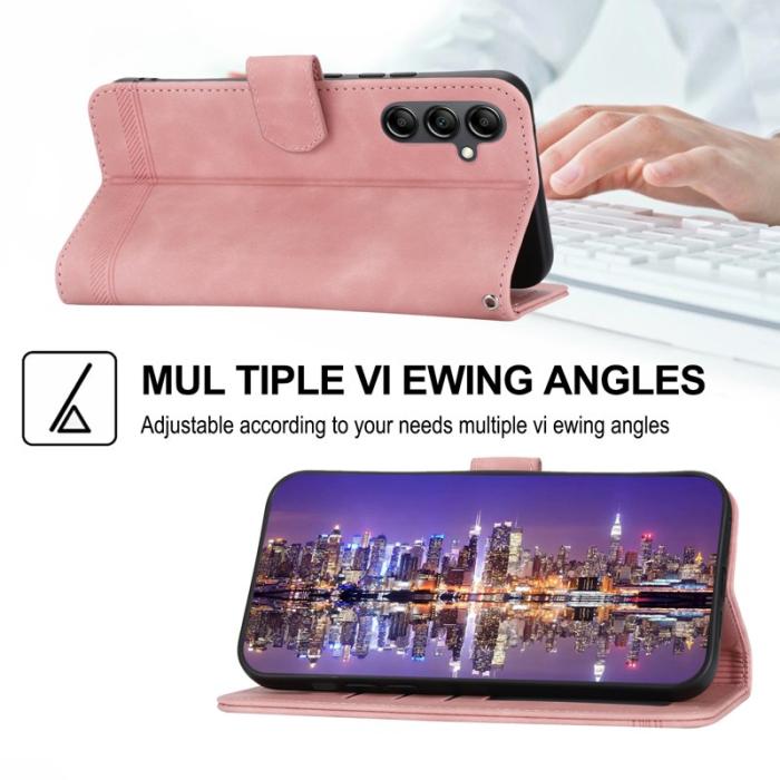 DIERFENG - DIERFENG DF-03 Fodral i Äkta läder för Samsung Galaxy A34 - Rosa