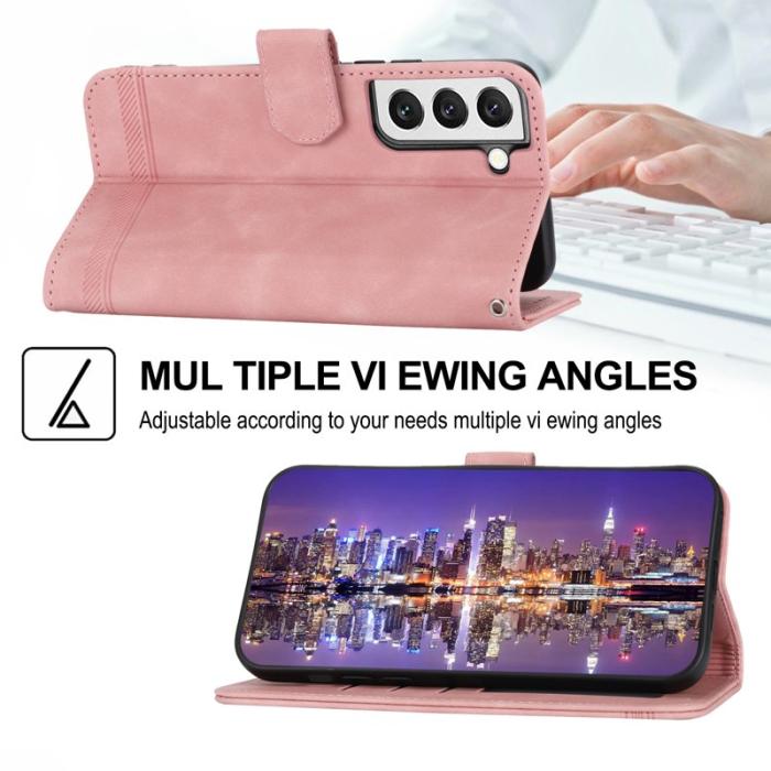 DIERFENG - DIERFENG DF-03 Fodral i Äkta Läder för Samsung Galaxy S22 - Rosa